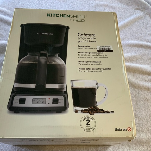 Black Programmable Coffee Maker kitchen smith. SKU 0186 - Picture 1 of 2